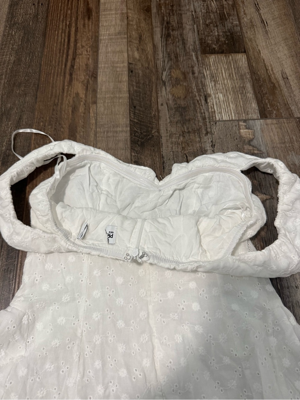 Rosebud Broderie Off The Shoulder Mini Dress White from Princess Polly - Picture 5 of 6
